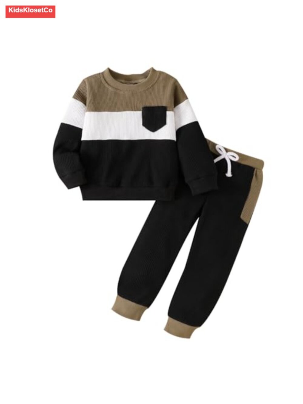 Toddler Boys Long Sleeve Patchwork Sweatshirt Pullover Casual Pocket Pants Set